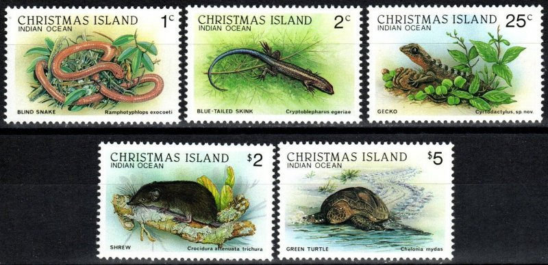 Christmas Island #196-7, 201, 210-11 MNH CV $8.95 (X2076)