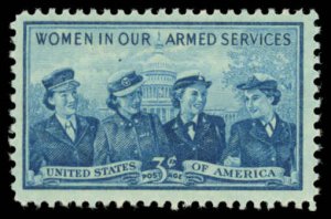 US Sc 1013 VF/MNH - 1952 3¢ Women in the Armed Forces - P.O. Fresh