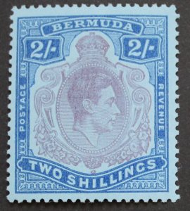 Bermuda 1950 GVI Two Shillings Keyplate p13 SG 116f mint