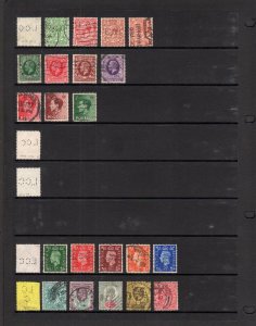 COLLECTION OF EDWARD VII - GEORGE VI PERFINS ON DOUBLE SIDED PAGE 