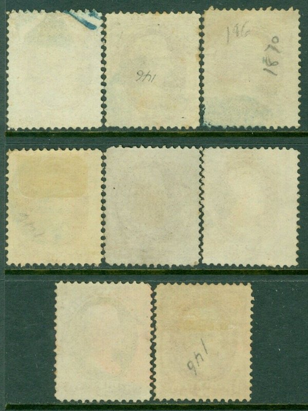 EDW1949SELL : USA 1870 Scott #146. 8 stamps. Used. 4 Blue 4 Red cancels Cat $178