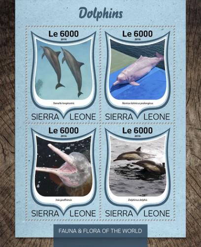 SIERRA LEONE 2016 SHEET DOLPHINS MARINE LIFE srl16815a