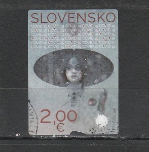 Slovakia  Scott#  853  Used  (2020 Campaign Against Covid)