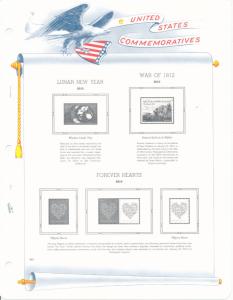 White Ace US Commemorative Singles for 2015 stamps R Complete