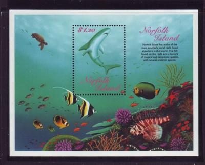Norfolk Island Sc  658 1998 Reef Fish stamp sheet mint NH