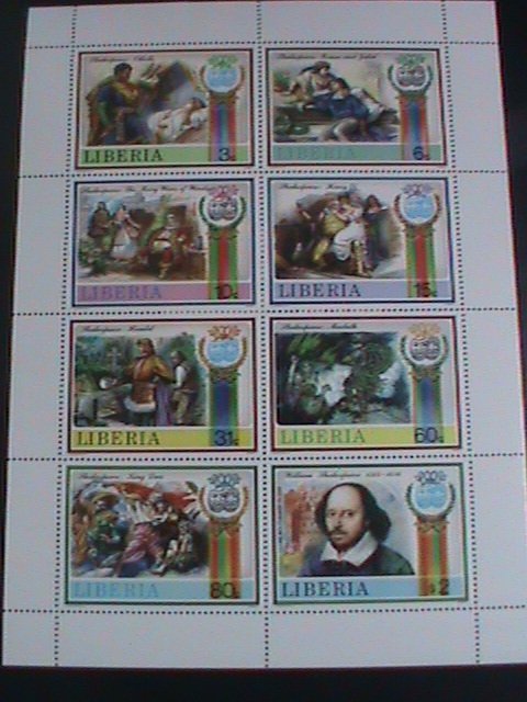 LIBERIA STAMP: 1987-SC#1060 SHAKESPEARE PLAYS MNH FULL  SHEET,