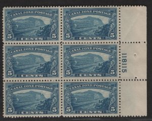 US/Canal Zone Sc#107 M/NH/XF Plate Block, Cv. $13 