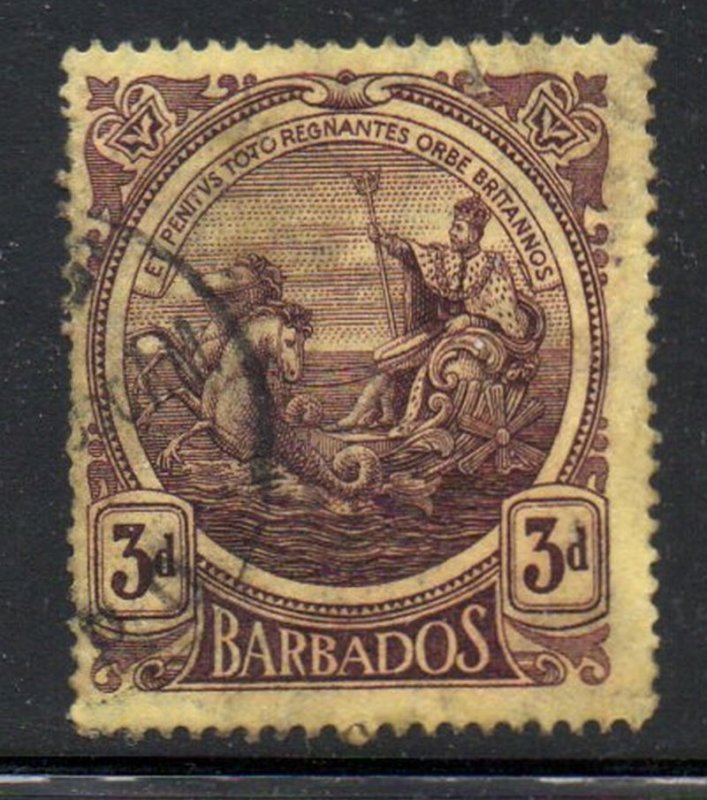 Barbados Sc 132 1916 3d violet Seal of Colony stamp used