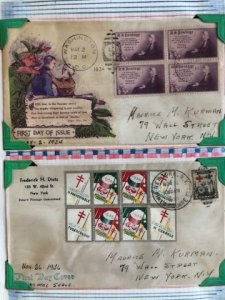 United States 702 and 737 First Day Covers and Christmas Seals