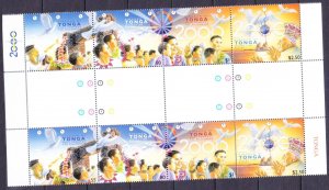 1999 Tonga 1560-1563strip+Tab Millennium - Dove of Peace 14,00 €