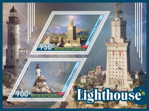 Stamps. Lighthouses 2019 year 1+1 sheets perforated