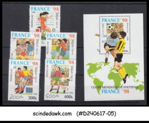 LAOS 1996 WORLD CUP FOOTBALL SOCCER FRANCE'98 set of 5-stamps & 1-m/s - ...