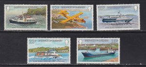 Guernsey # 227-231, Inter island Transport, Mint NH, 1/2 Cat.