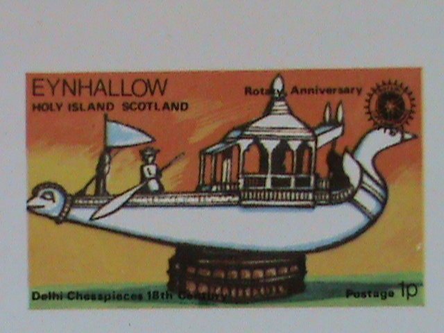 ​EYNHALLOW SCOTLAND STAMP CHESTS -IMPERF- MNH - MINI SHEET NO GUM AS ISSUED