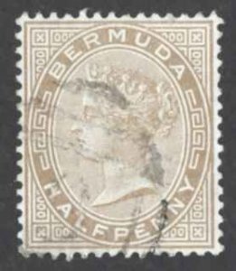 Bermuda Sc# 16 Used (a) 1880 1/2p brown Queen Victoria