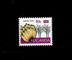 Uganda 1977 - CROPS OF UGANDA BANANAS 80c Reval - Single Stamp - MNH