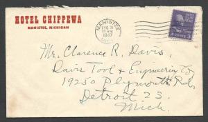 1947 COVER MANISTEE MI HOTEL CHIPPEWA