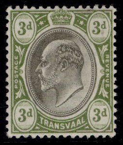 SOUTH AFRICA - Transvaal EDVII SG248, 3d black & sage-green, LH MINT. Cat £20.