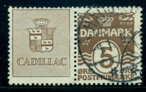 DENMARK (RE11) 5ore brown CADILLAC adv pair used