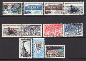 FSAT TAAF Antarctica 1955-63 Group of 11 Better Mint Stamps CV$200+