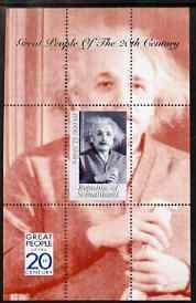 SOMALILAND - 1999 - 20th C Greats, Einstein - Perf Min Sheet-M N H-Private Issue