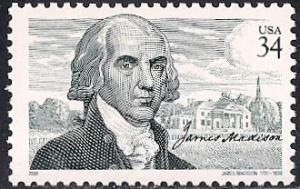 #3545 34 cent James Madison, mint OG NH F-VF