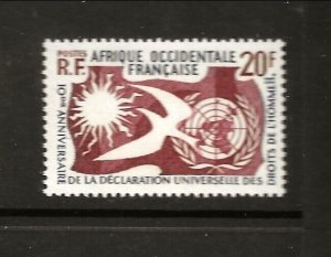 French West Africa Sc 85 NH Set of 1958 - Human Rights Issue