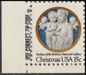 US 1768 Christmas Madonna & Child 15c zip single LL MNH 1978