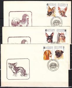 Bulgaria, Scott cat. 3635-3640. Various Breed of Dogs issue. 3 First day covers.