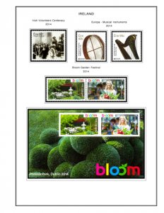 COLOR PRINTED IRELAND 2011-2020 STAMP ALBUM PAGES (60 illustrated pages)