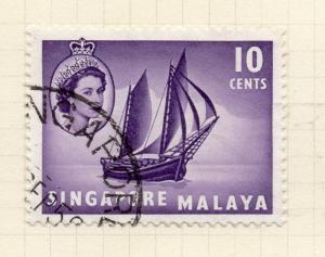 Singapore Malaya 1955 Early Issue Fine Used 10c. 283985