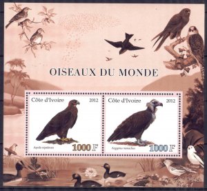 Ivory Coast 2012 Birds of Prey Sheet MNH