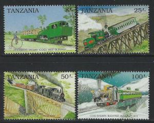  Tanzania 1990 Cog Railways set Sc# 658-65 NH