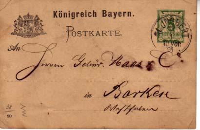 Germany Bavaria, Government Postal Card