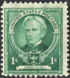 SC#869 1¢ Famous Americans: Horace Mann Single (1940) MNH