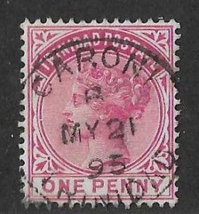 Trinidad  1895  1p deep rose used with Caroni  CDS