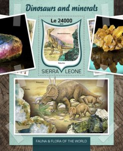 SIERRA LEONE - 2016 - Dinosaurs and Minerals - Perf Souv Sheet-Mint Never Hinged