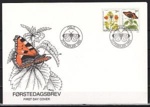 Norway, Scott cat. 1033-1034. Butterflies issue. First day cover. ^