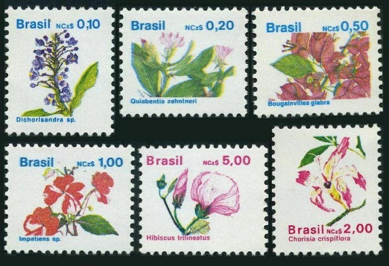 Brazil 2176-2181,hinged.Michel 2303/2338. Indigenous flora,1989. 