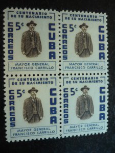 Stamps - Cuba - Scott#537-538 - Mint Hinged Set of 2 Stamps in Block of 4