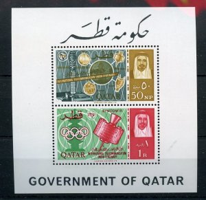 QATAR SCOTT #68a ITU SOUVENIR SHEET SET PERF & IMPERF MINT NEVER HINGED