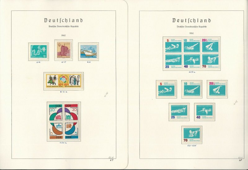 Germany DDR Stamp Collection on 24 Hingless Lighthouse Pages, 1959-63, JFZ