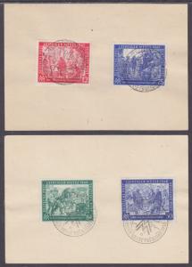 Germany Sc 580-583 used 1947 Leipzig Fair w/ First Day Cancels on 2 Postal Cards