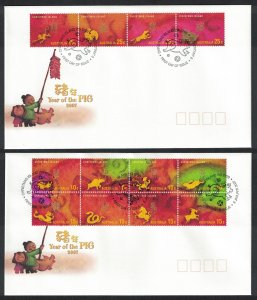 SALE Christmas Is. Zodiac Chinese New Year 'Year of the Pig' 12v FDC 2007 SG#...