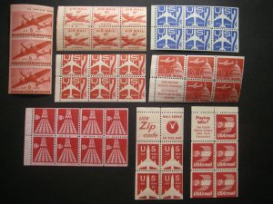 Airmail Booklet Pane collection, 8 different MNH Beauties, CV $41