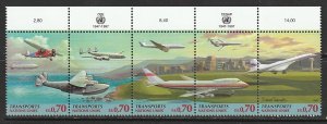 1997 UN-Geneva - Sc 311a - MNH VF - Strip of 5 - Transportation