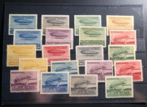 Mint Austria Early 1900s Balloon Labels Stamp Collection Lot Captain Ferber