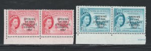 Somaliland 1960 Opening Legislative Council Overprint Scott # 140 - 141 MNH Pair