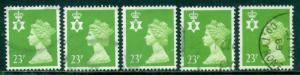 GREAT BRITAIN N. IRELAND SG-NI56, SCOTT # NIMH-43, USED, 5 STAMPS, GREAT PRICE!