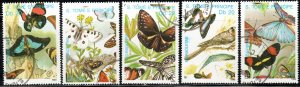 St Thomas and Prince 898-902 - Cto - Butterflies (1989) (cv $11.25)